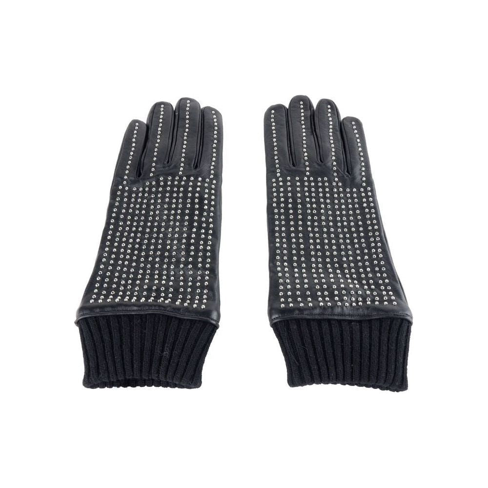 Cavalli Class Black Lambskin Men Glove Cavalli Class Dark Slate Gray