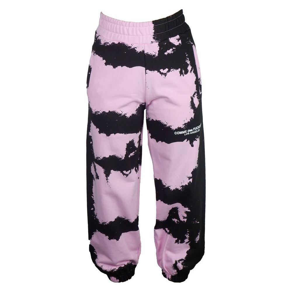 Comme Des Fuckdown Chic Pink Print Cotton Track Pants Comme Des Fuckdown Black