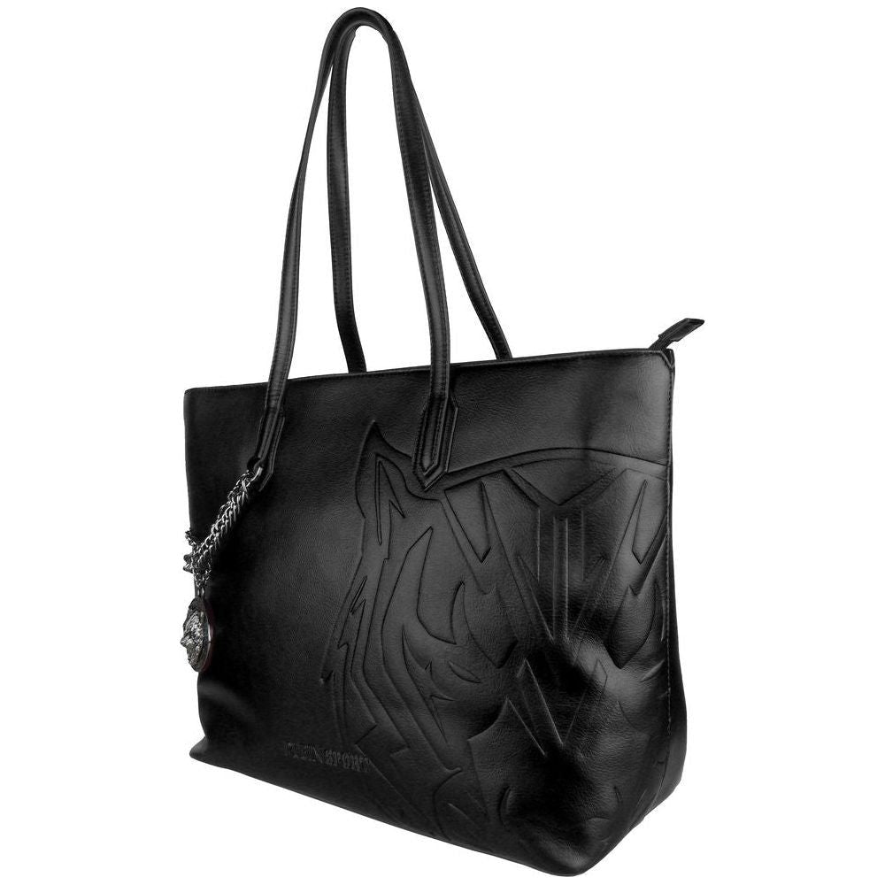 Plein Sport Black Polyethylene Women Shoulder Bag WOMAN TOTES Plein Sport Dark Slate Gray