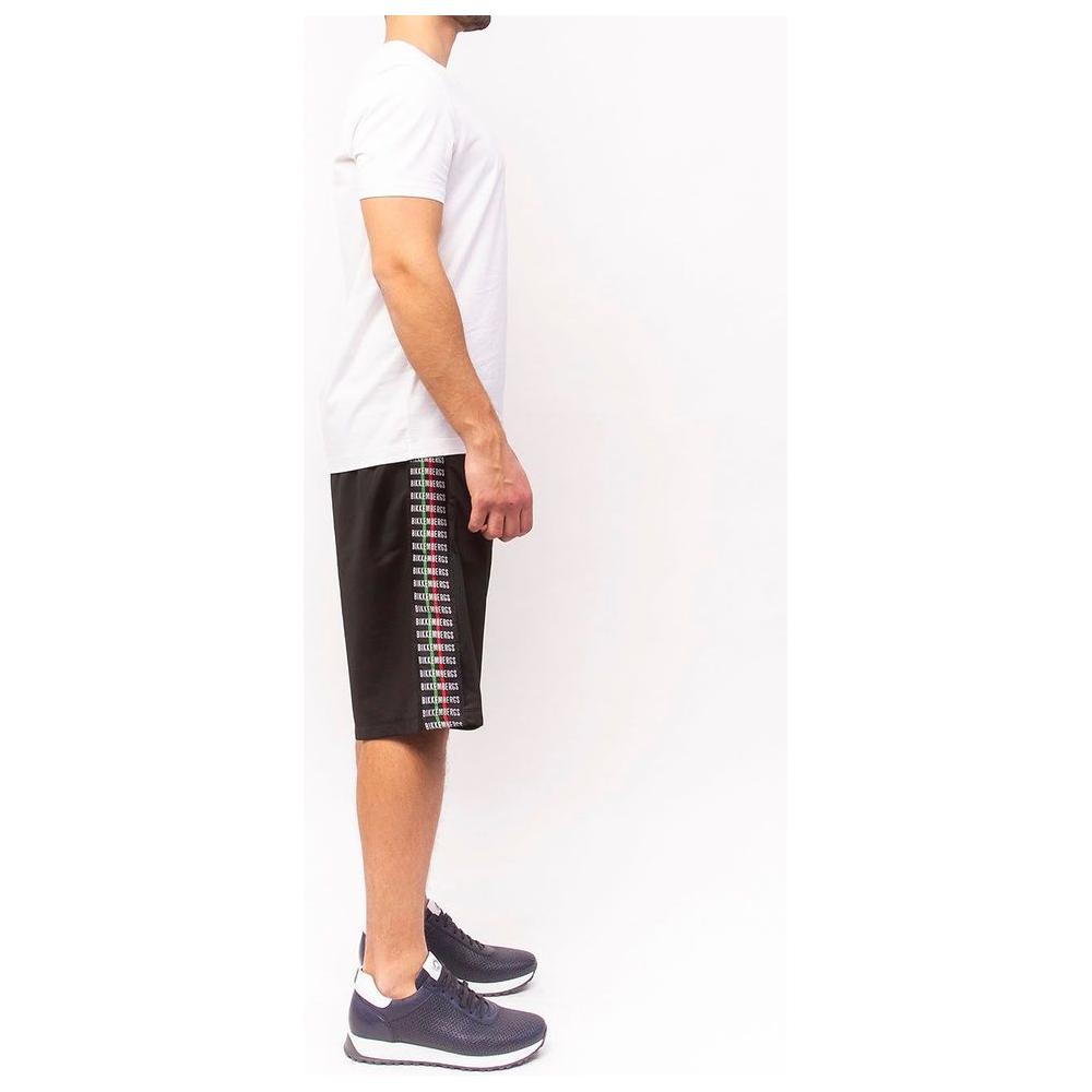 Bikkembergs Sleek Anniversary Striped Bermuda Shorts Bikkembergs White Smoke