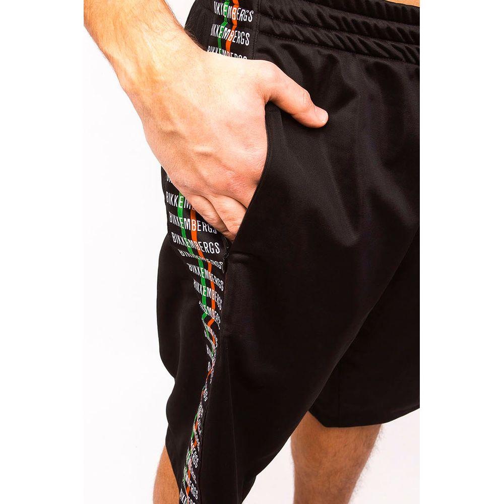 Bikkembergs Sleek Anniversary Striped Bermuda Shorts Bikkembergs Black
