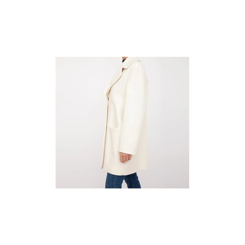 Love Moschino Chic White Winter Elegance Long Coat LO-10253-IT46 | L