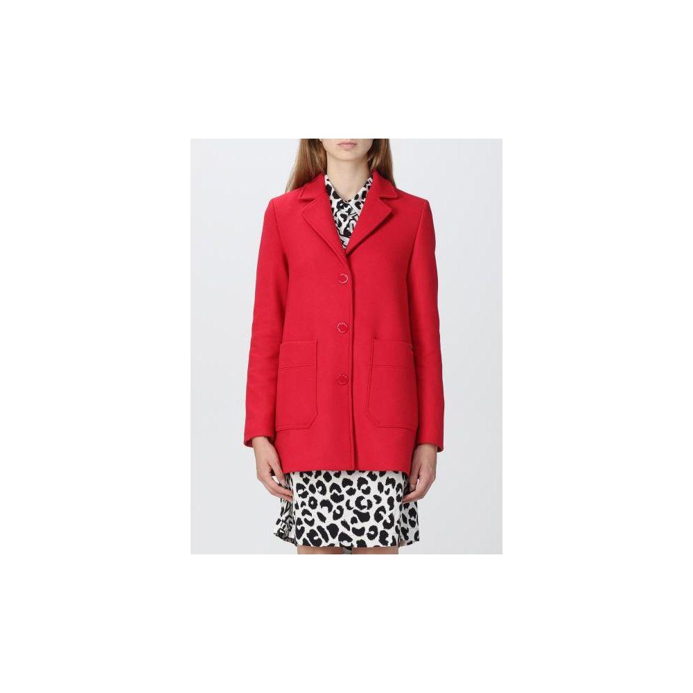 Love Moschino Chic Pink Wool Blend Jacket Love Moschino Firebrick