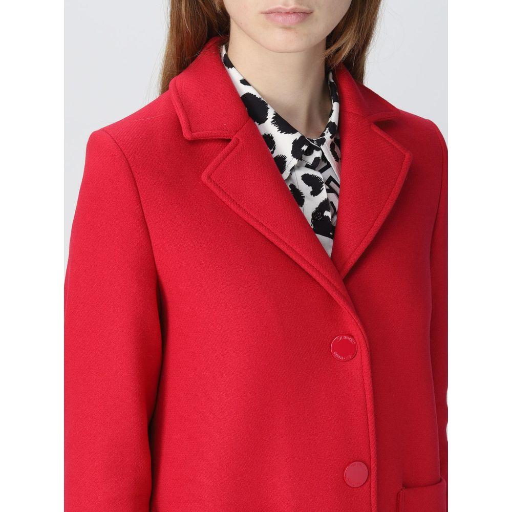 Love Moschino Chic Pink Wool Blend Jacket Love Moschino Firebrick