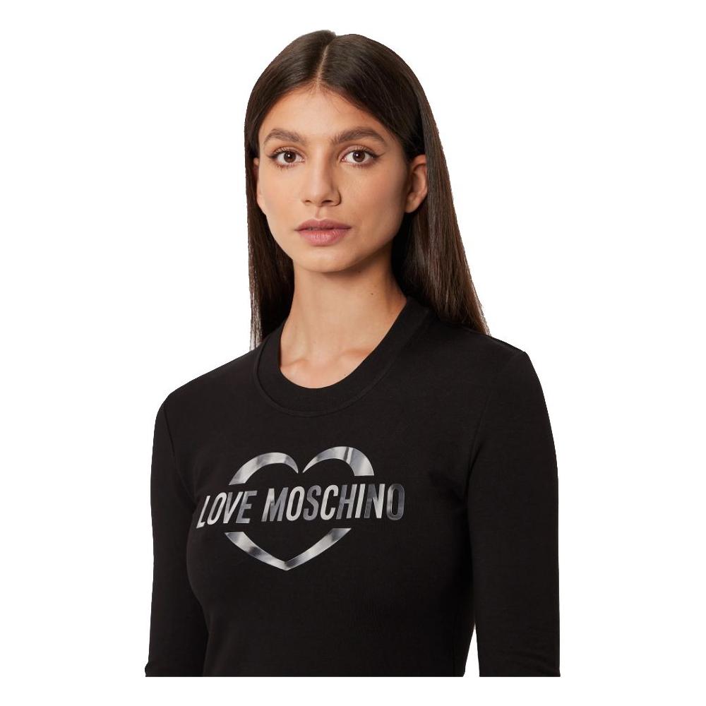 Love Moschino Chic Cotton Blend Logo Dress Love Moschino Rosy Brown