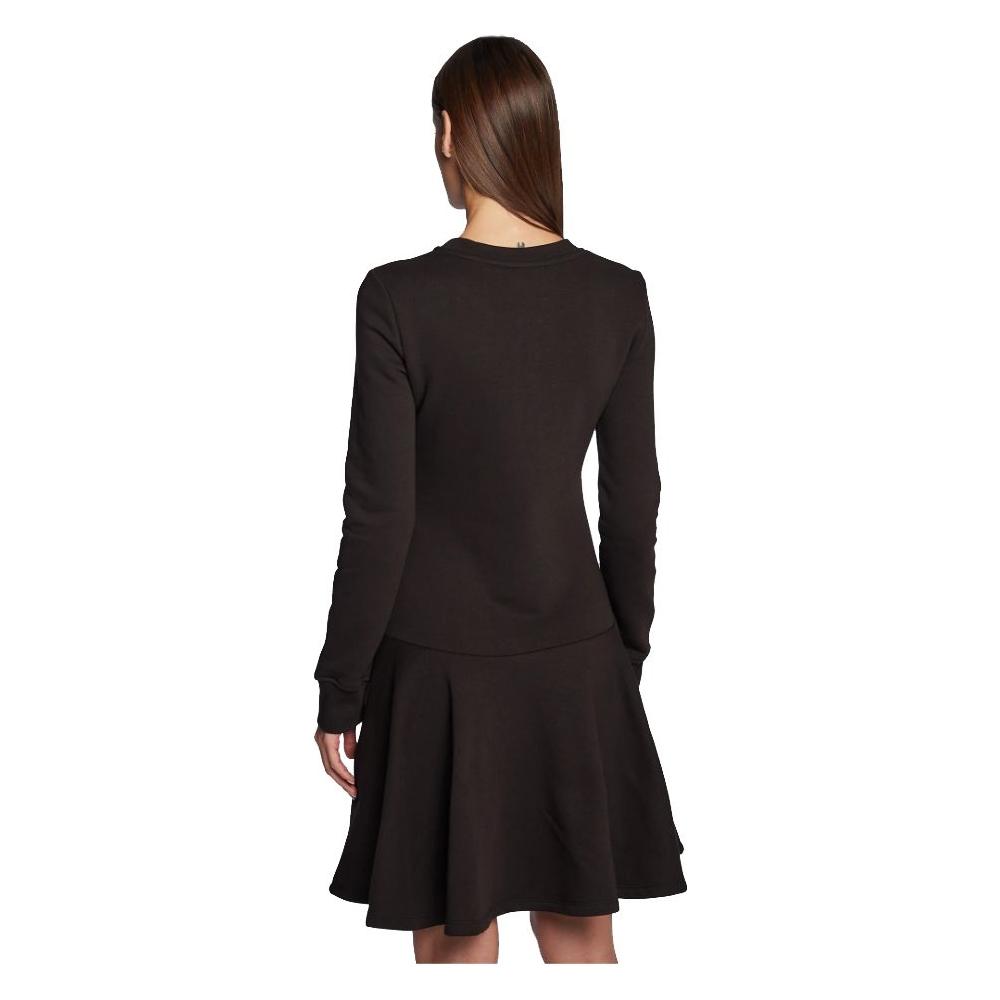 Love Moschino Chic Embossed Logo Cotton Blend Dress Love Moschino Black