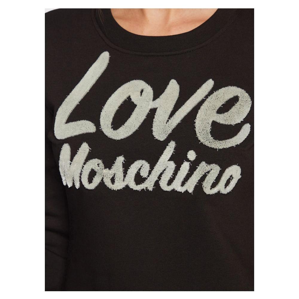 Love Moschino Chic Embossed Logo Cotton Blend Dress Love Moschino Dark Gray