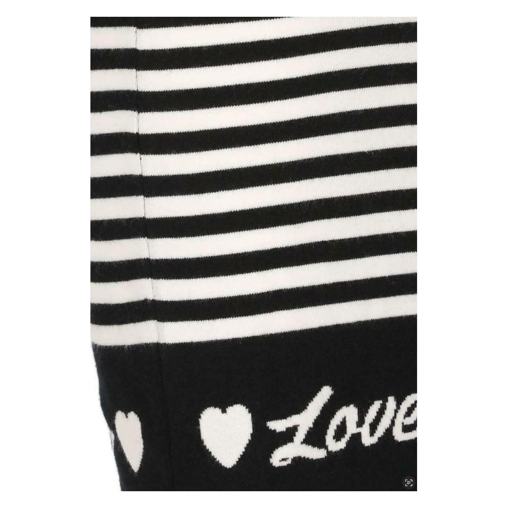 Love Moschino Elegant Striped Knit Dress with Long Sleeves Love Moschino Black