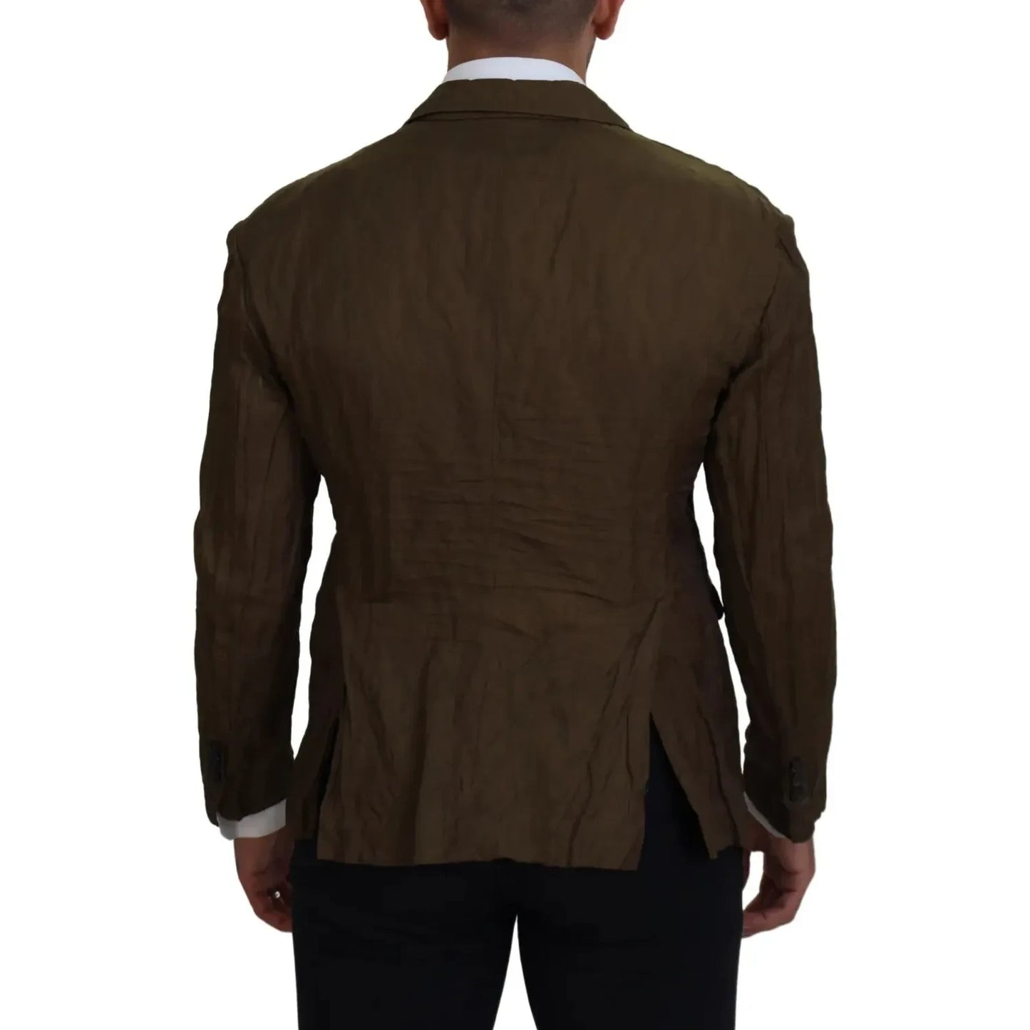 Dsquared² Green Single Breasted Men Coat Blazer Jacket Dsquared² Black