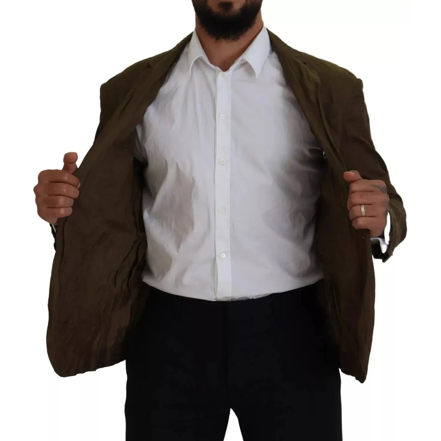 Dsquared² Green Single Breasted Men Coat Blazer Jacket Dsquared² Gray