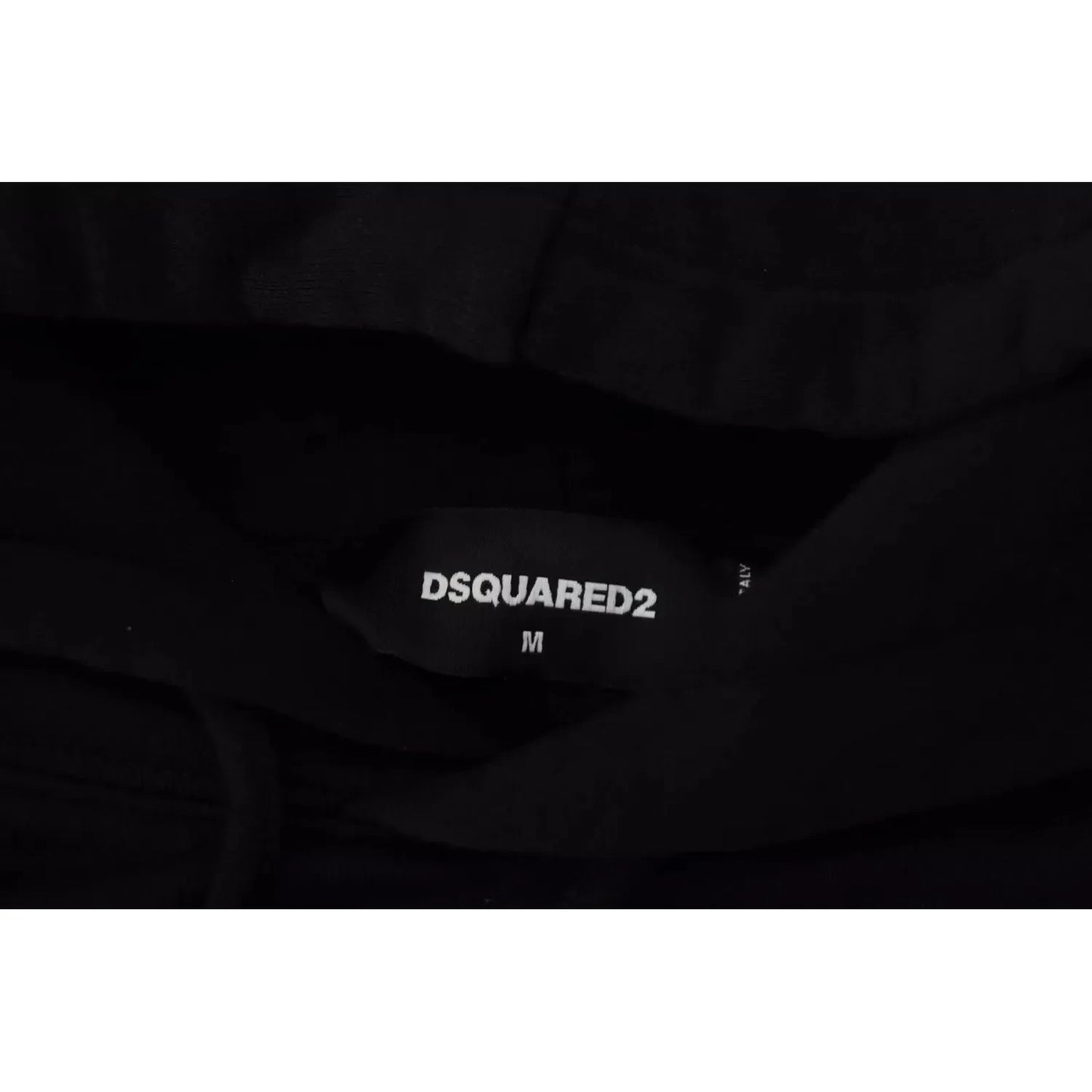 Dsquared² Black Cotton Hooded Printed Men Pullover Sweater Dsquared² Black