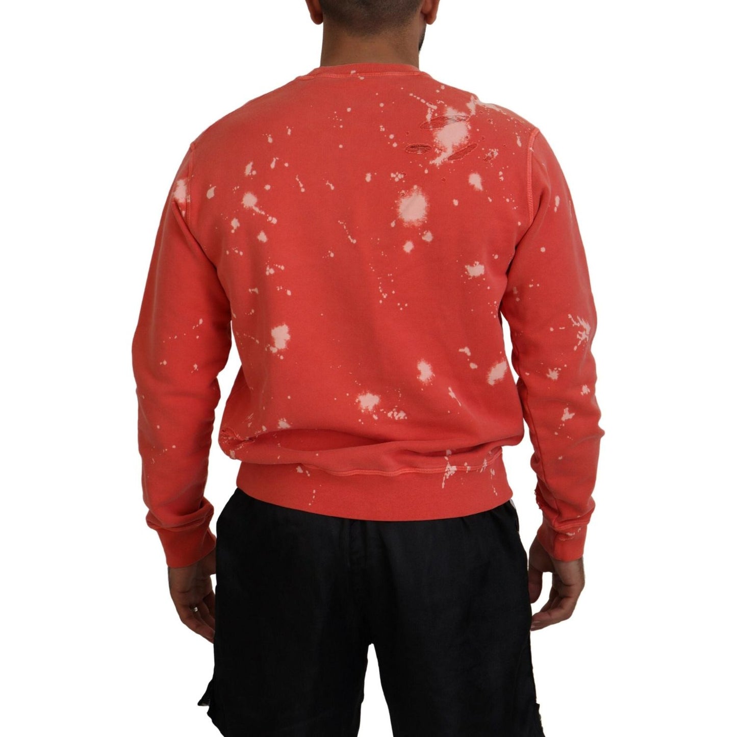 Dsquared² Orange Printed Long Sleeves Pullover Sweater Dsquared² Brown