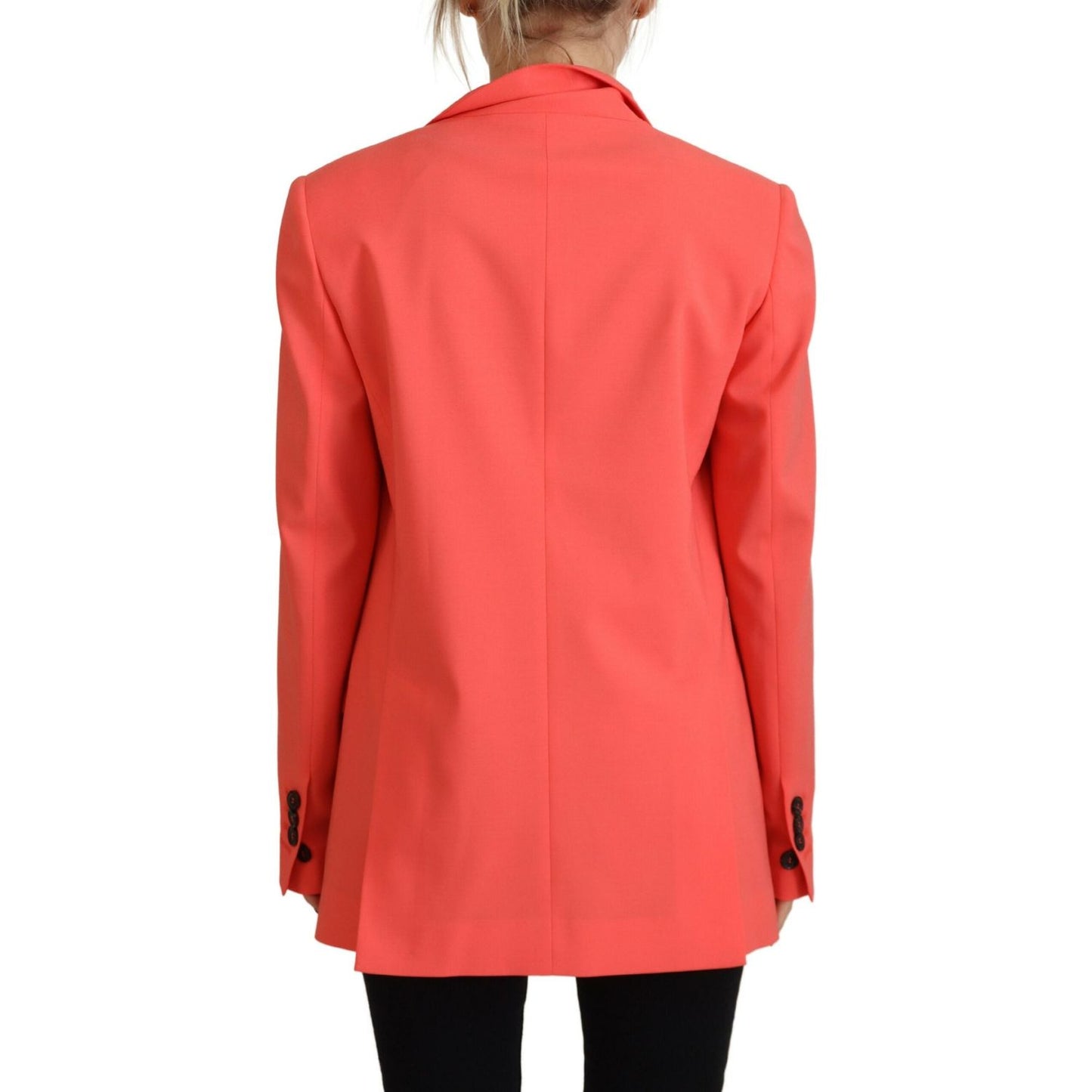 Dsquared² Pink Double Breasted Coat Blazer Jacket Dsquared² Tomato