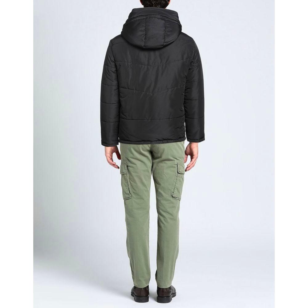 Aquascutum Elegant Black Jacket with Removable Hood MAN COATS & JACKETS Aquascutum Lavender