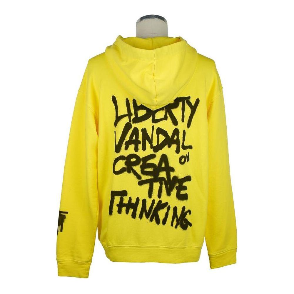 Diego Venturino Yellow Cotton Men's Hooded Sweater MAN SWEATERS Diego Venturino Goldenrod