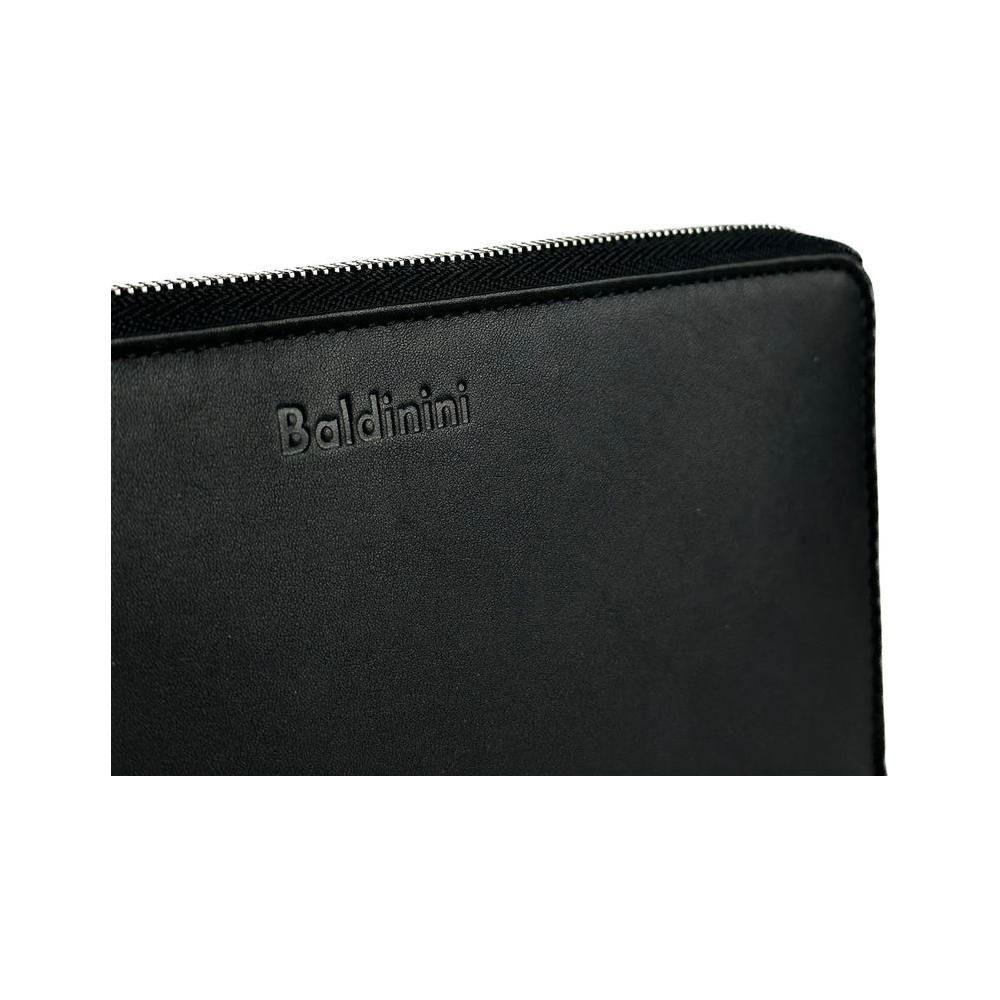 Baldinini Trend Elegant Black Leather Travel Organizer Baldinini Trend Dark Slate Gray