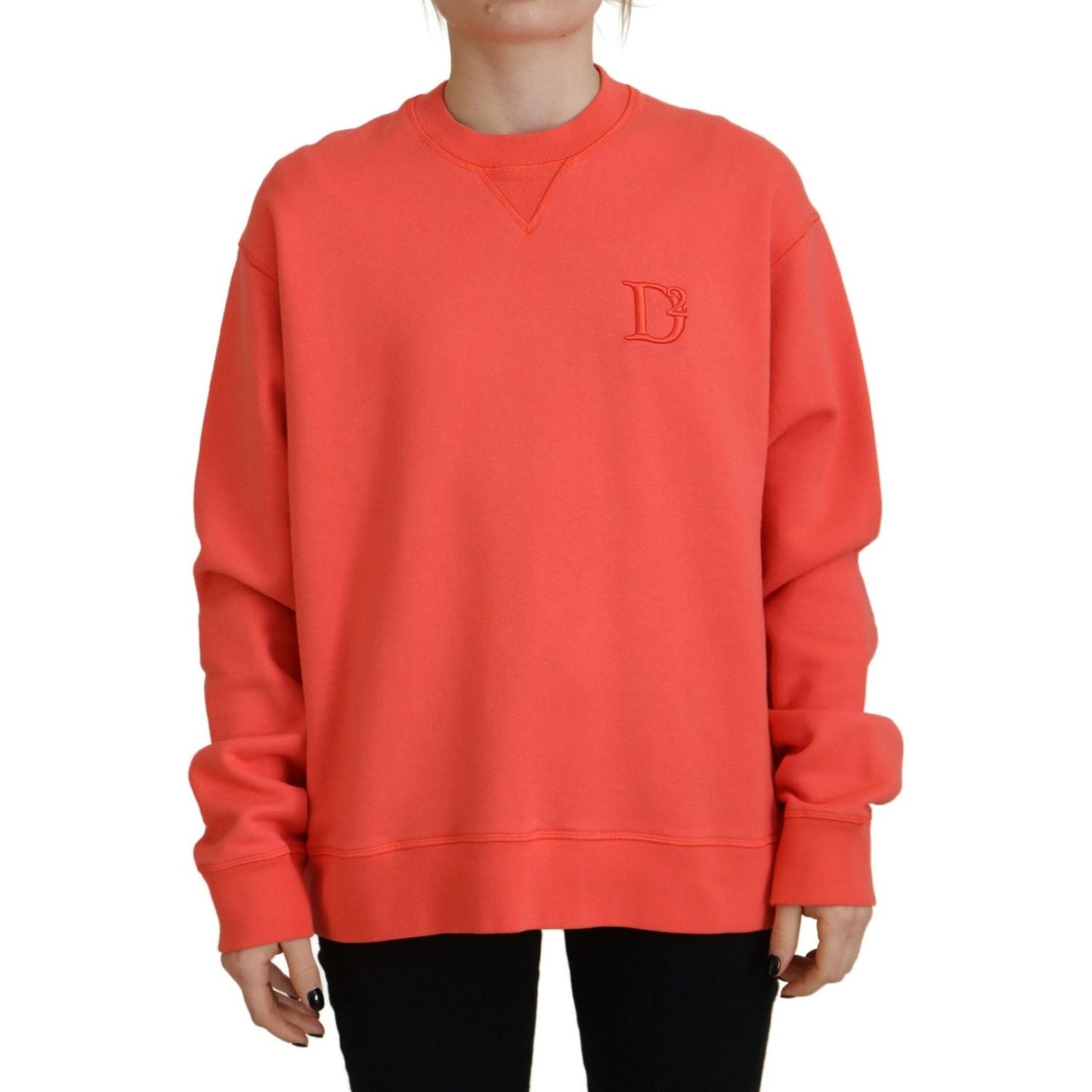 Dsquared² Pink Logo Embroidery Women Long Sleeve Sweater Dsquared² Tomato