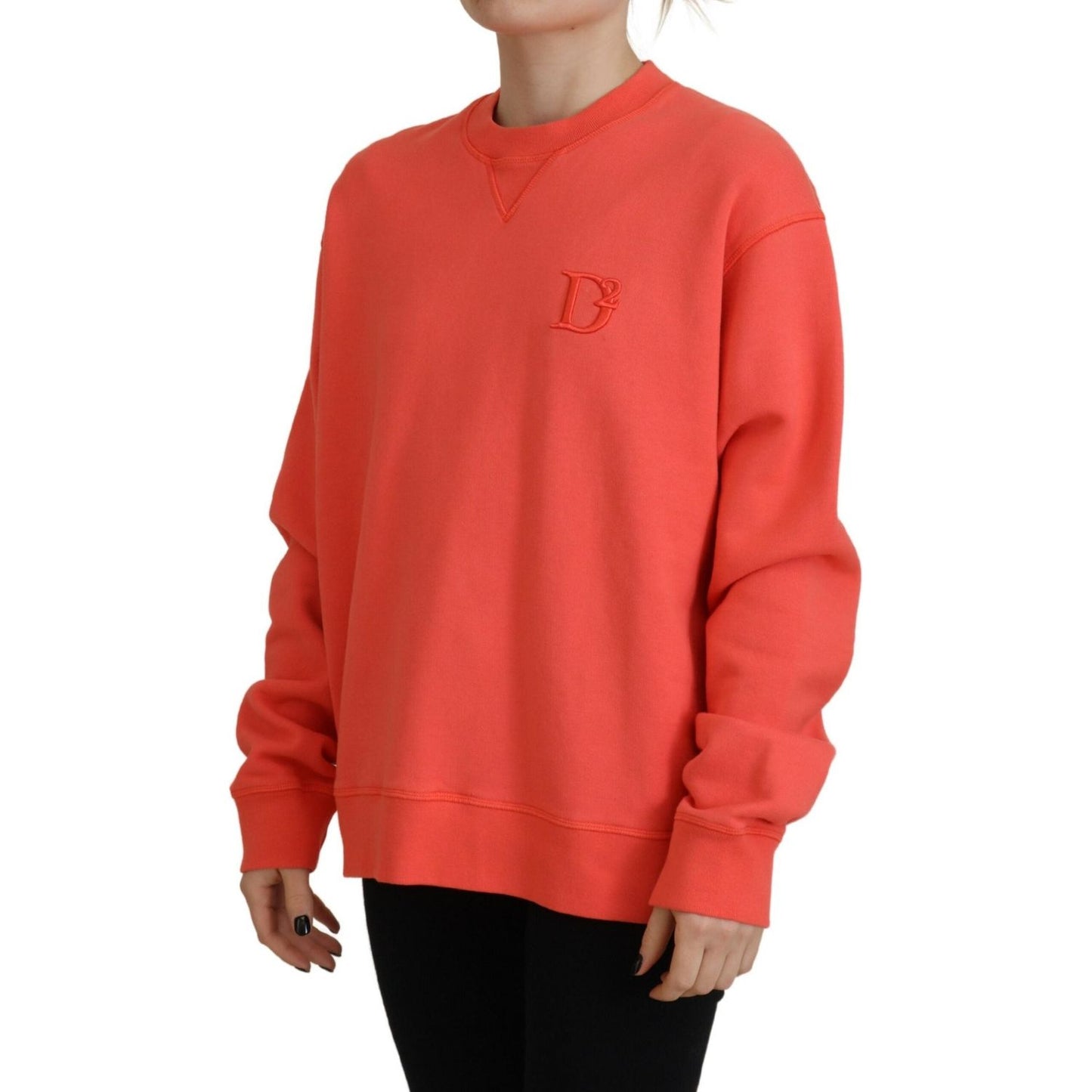 Dsquared² Pink Logo Embroidery Women Long Sleeve Sweater Dsquared² Chocolate