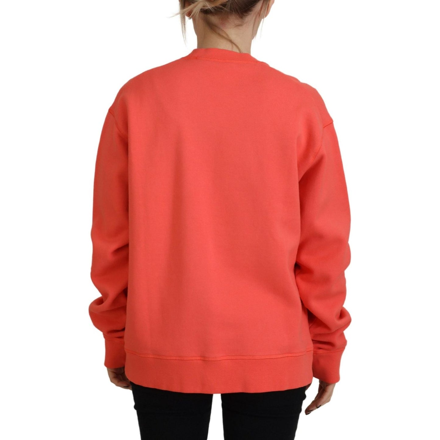 Dsquared² Pink Logo Embroidery Women Long Sleeve Sweater Dsquared² Tomato