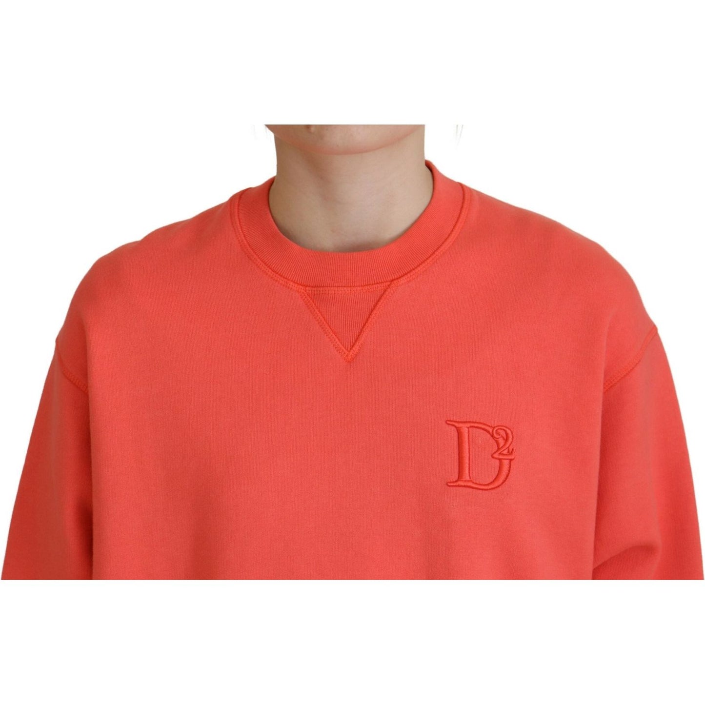 Dsquared² Pink Logo Embroidery Women Long Sleeve Sweater Dsquared² Tomato