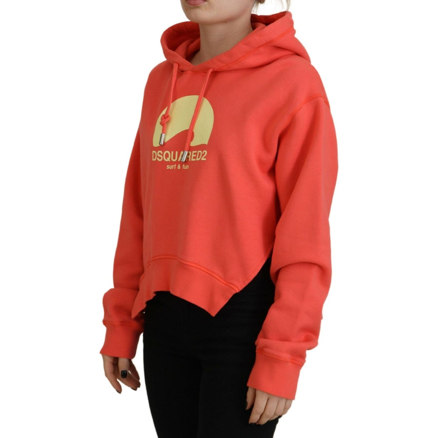 Dsquared² Pink Logo Print Cotton Hoodie Sweatshirt Sweater Dsquared² Chocolate