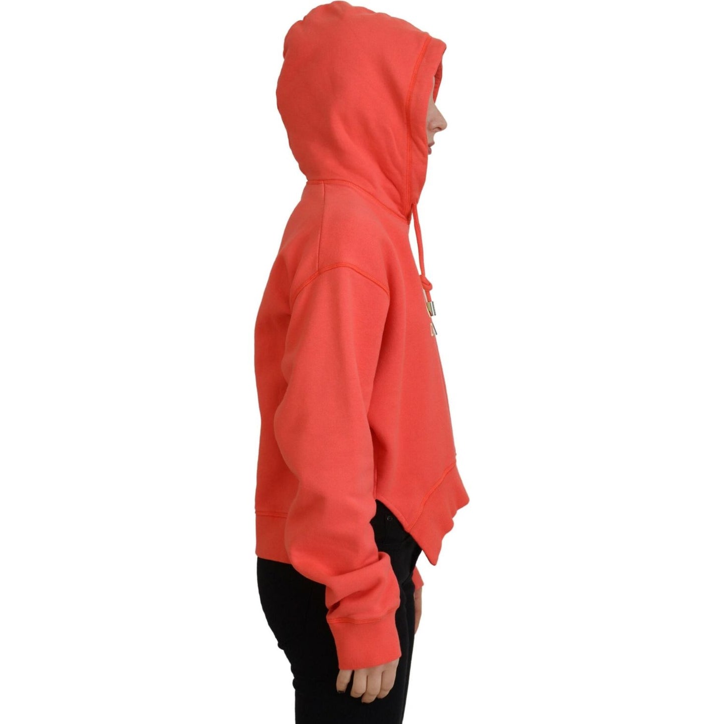 Dsquared² Pink Logo Print Cotton Hoodie Sweatshirt Sweater Dsquared² Chocolate