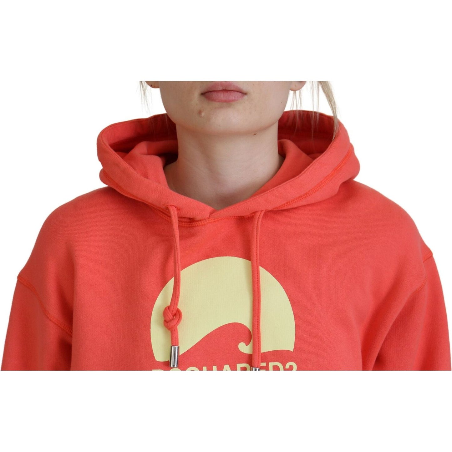 Dsquared² Pink Logo Print Cotton Hoodie Sweatshirt Sweater Dsquared² Chocolate