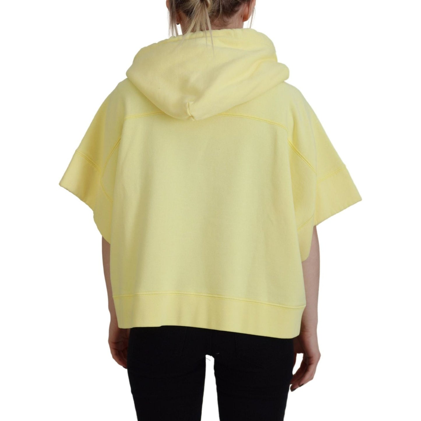 Dsquared² Yellow Logo Print Cotton Hoodie Sweatshirt Sweater Dsquared² Tan