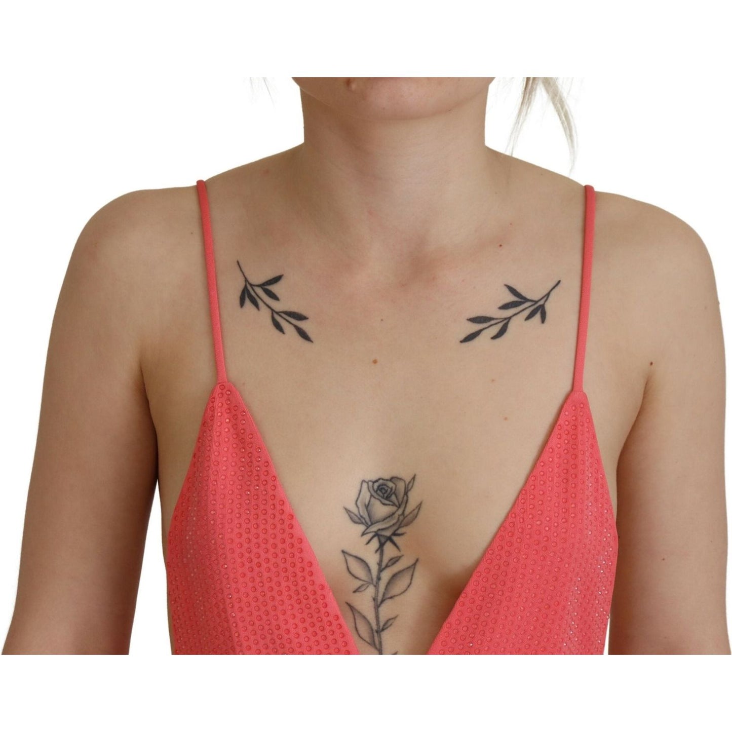 Dsquared² Pink Sleeveless Spaghetti Strap Cami V-neck Top Dsquared² Rosy Brown