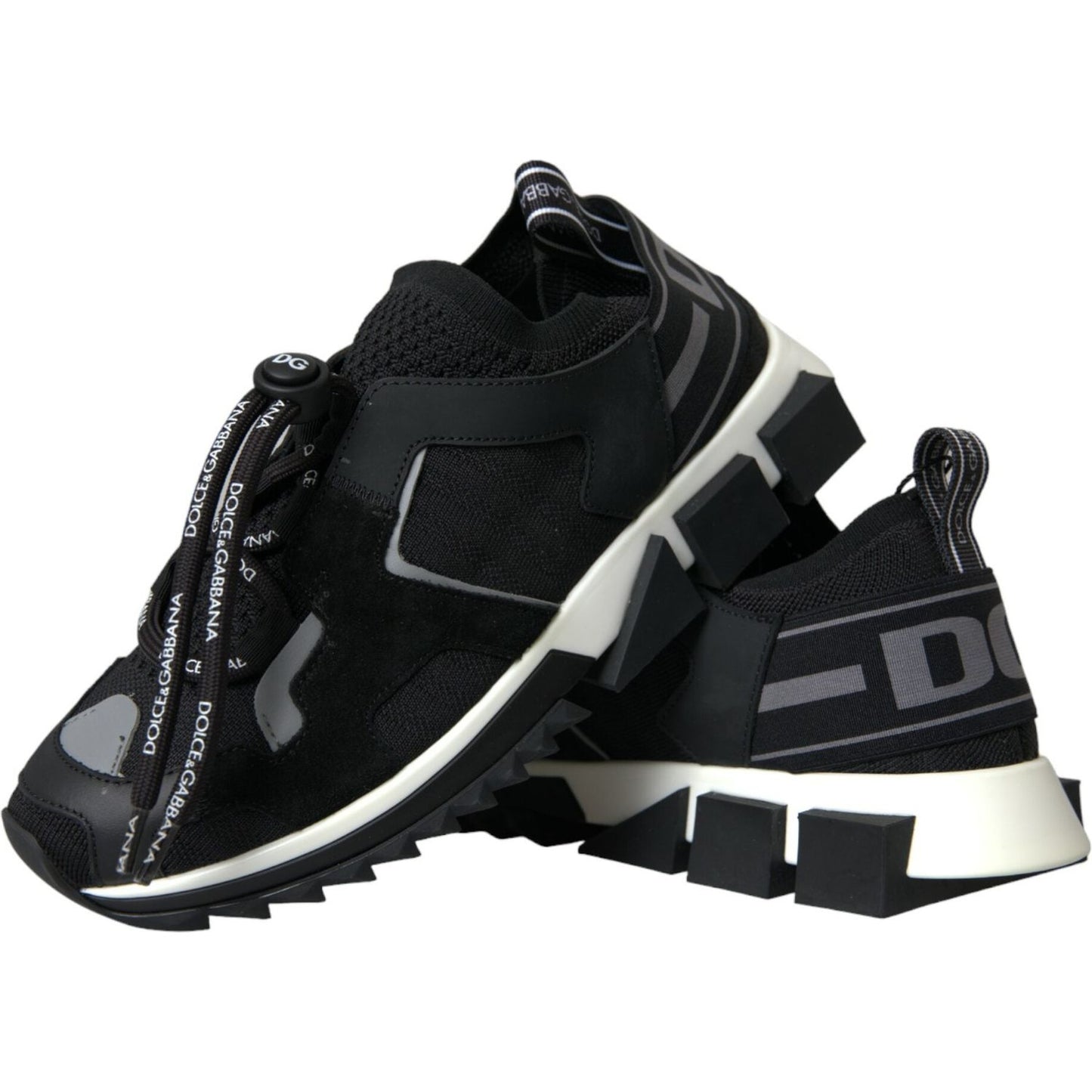 Dolce & Gabbana Black Mesh Sorrento Trekking Sneakers Shoes Dolce & Gabbana Black
