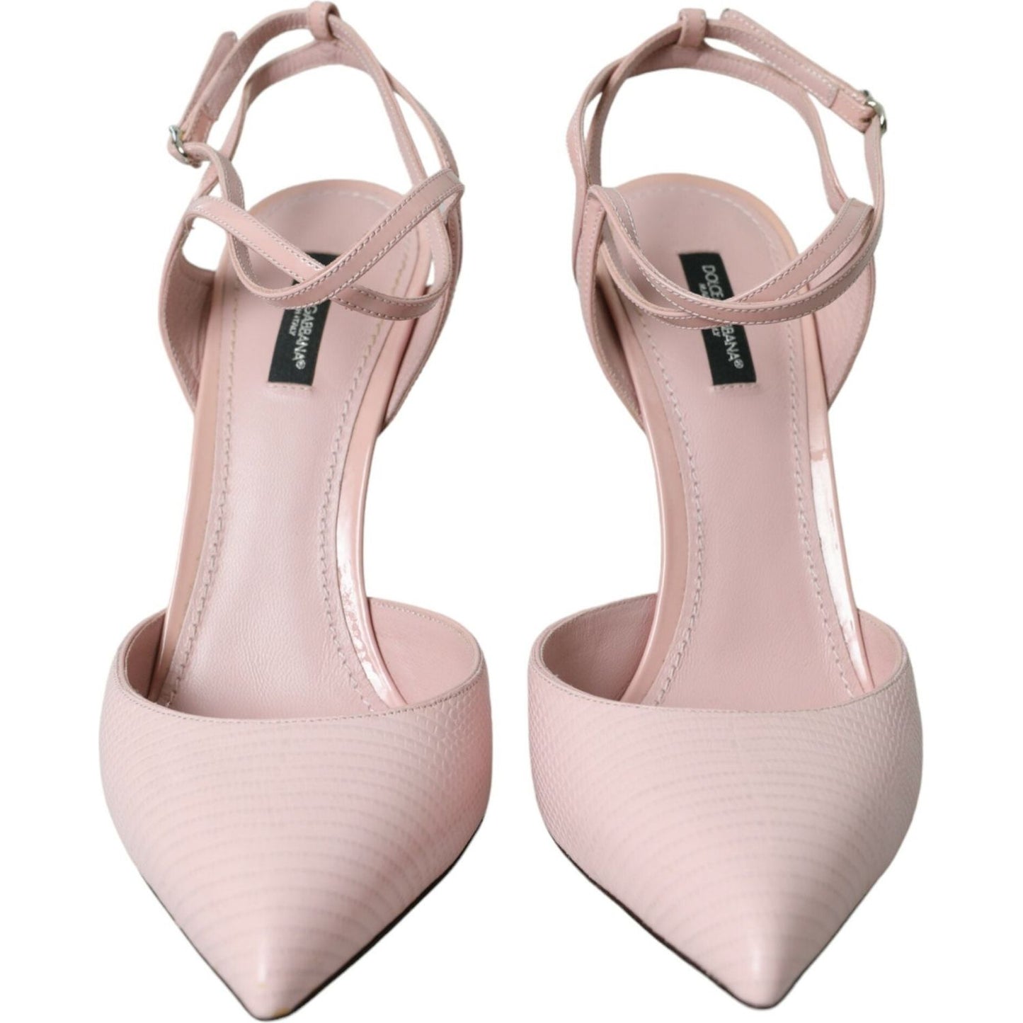 Dolce & Gabbana Pink Leather Ankle Strap Heels Pumps Shoes Dolce & Gabbana Gray