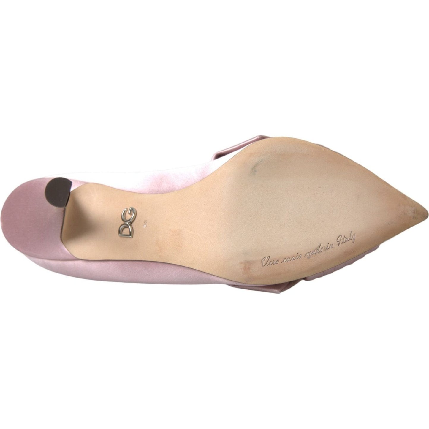 Dolce & Gabbana Pink Satin Crystal High Heels Pumps Shoes Dolce & Gabbana Tan