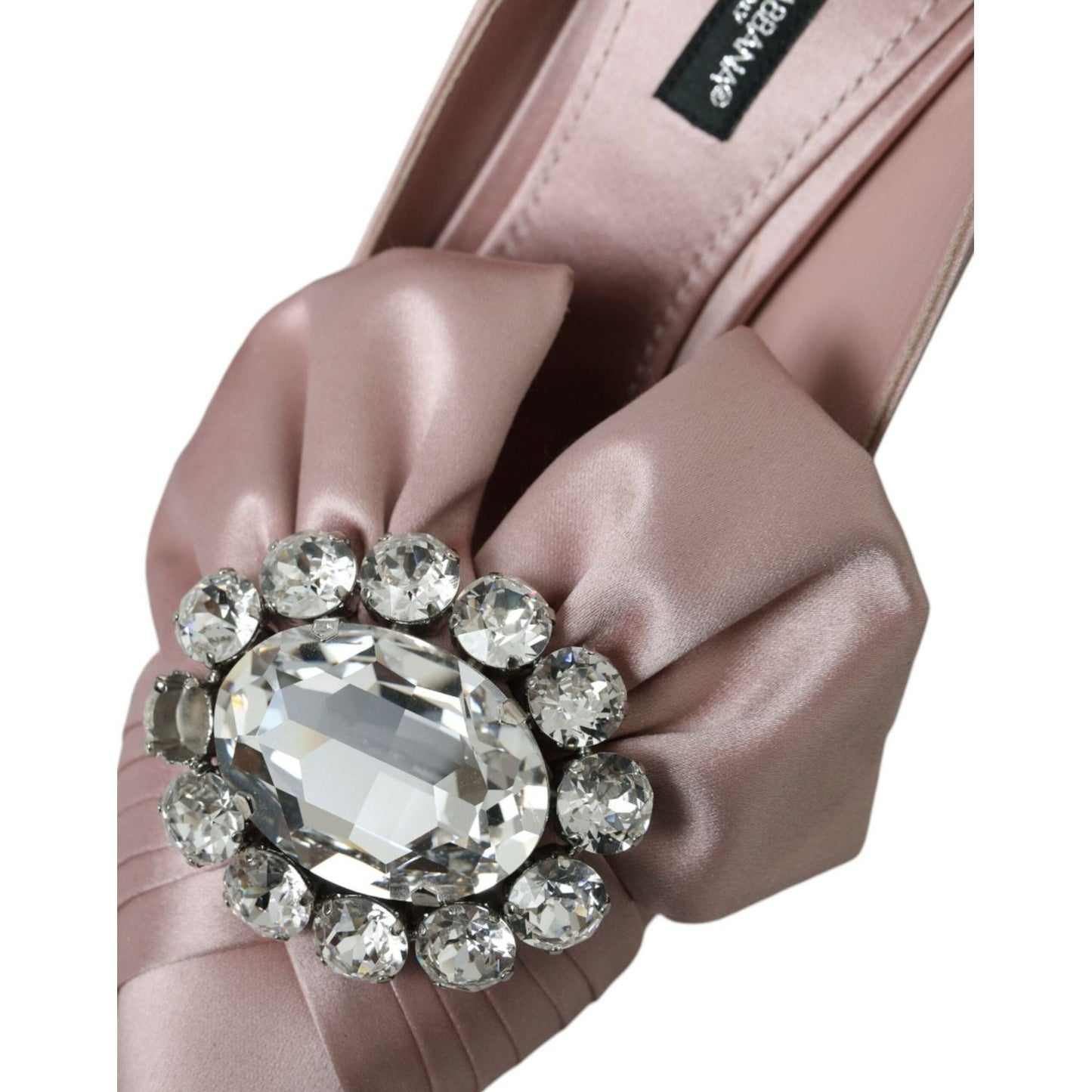 Dolce & Gabbana Pink Satin Crystal High Heels Pumps Shoes Dolce & Gabbana Rosy Brown