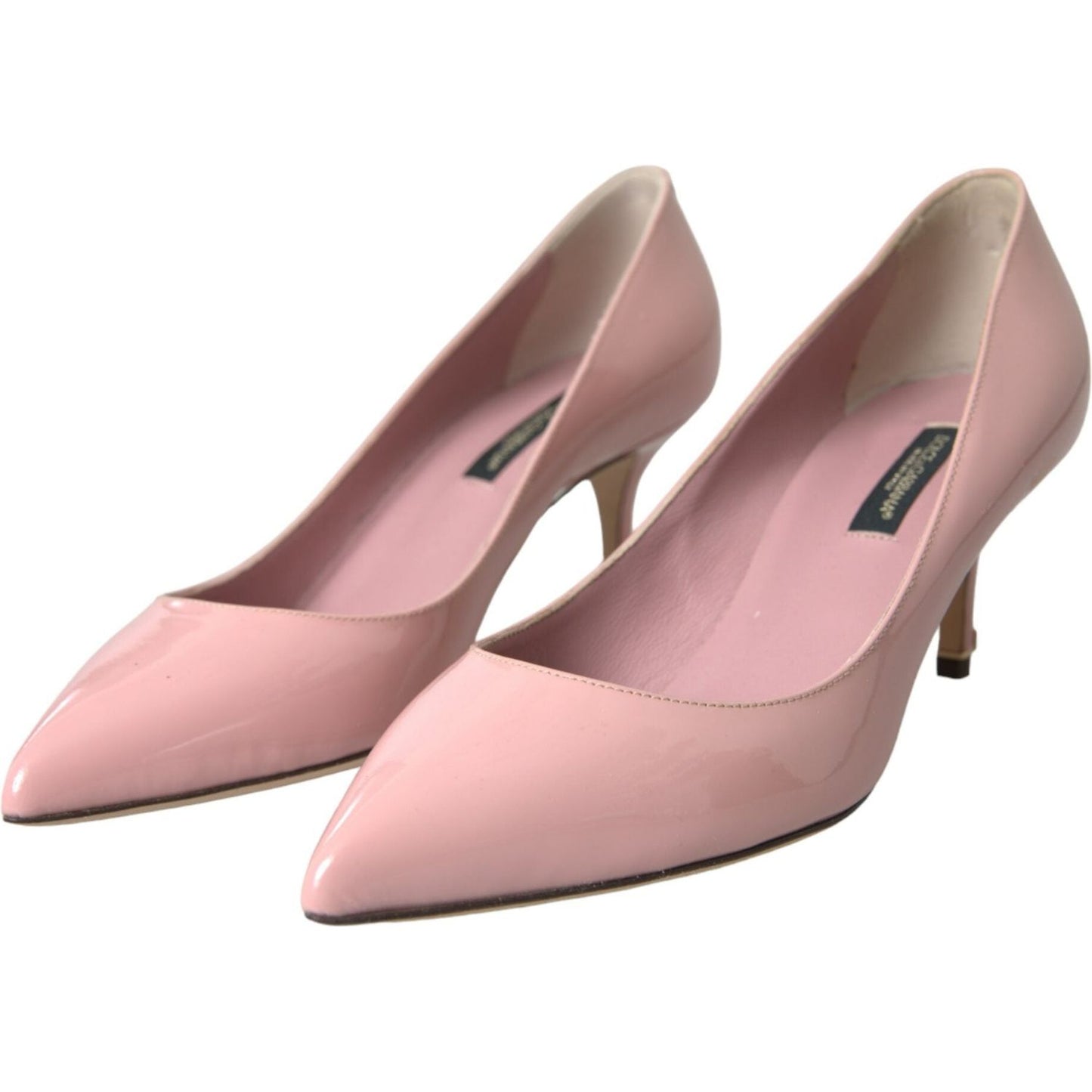Dolce & Gabbana Light Pink Patent Leather Heels Pumps Shoes Dolce & Gabbana Rosy Brown