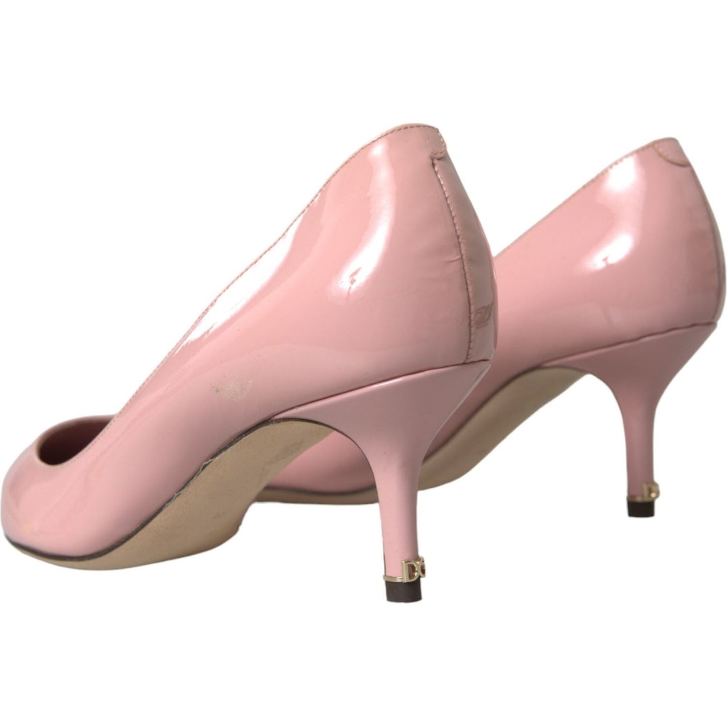 Dolce & Gabbana Light Pink Patent Leather Heels Pumps Shoes Dolce & Gabbana Rosy Brown