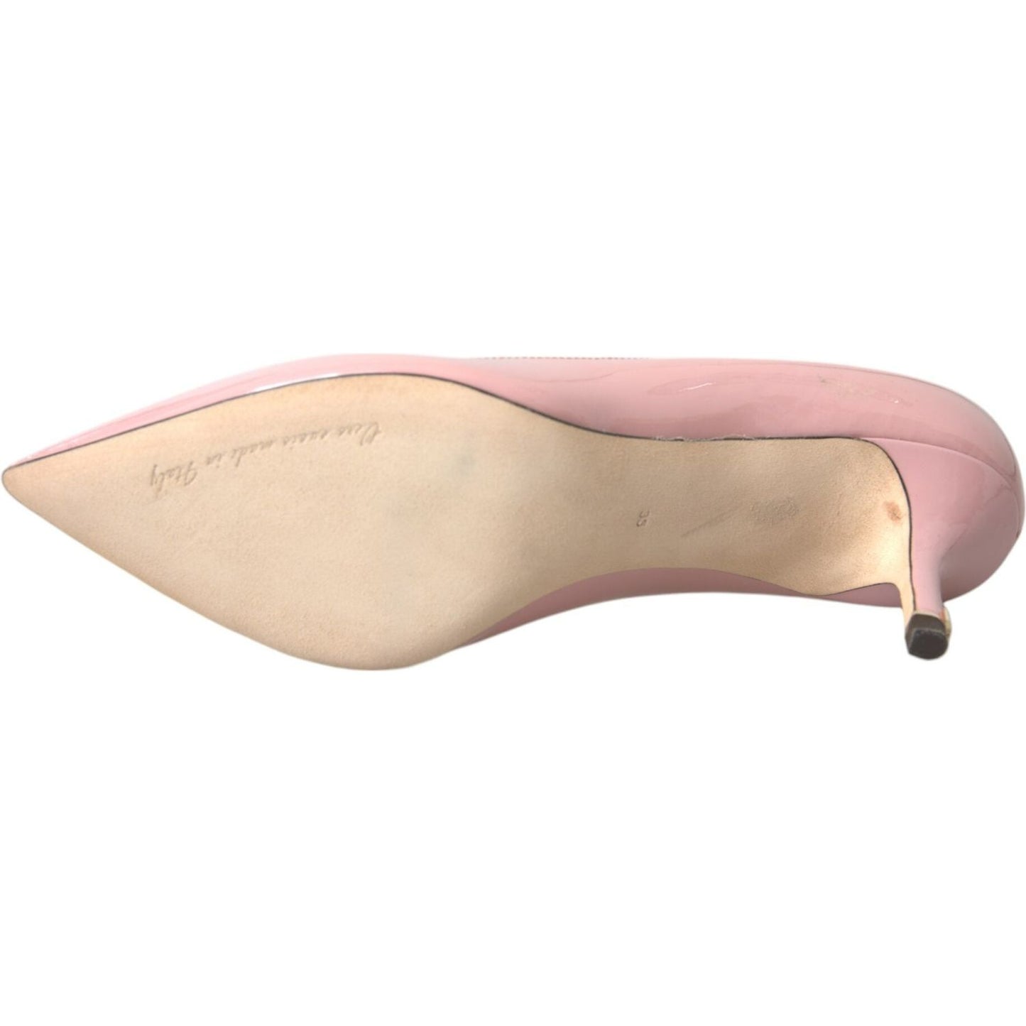 Dolce & Gabbana Light Pink Patent Leather Heels Pumps Shoes Dolce & Gabbana Tan
