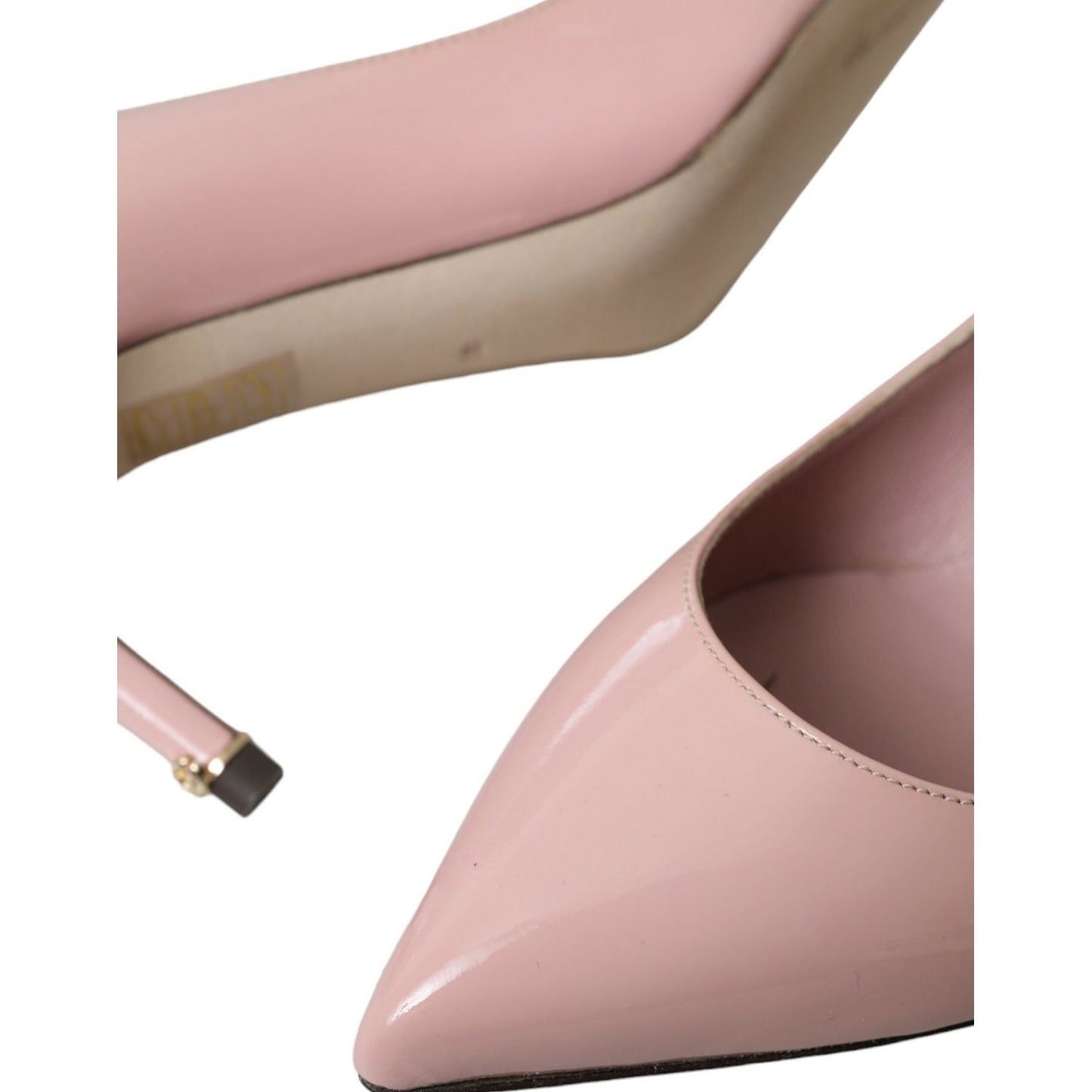 Dolce & Gabbana Light Pink Patent Leather Heels Pumps Shoes Dolce & Gabbana Rosy Brown