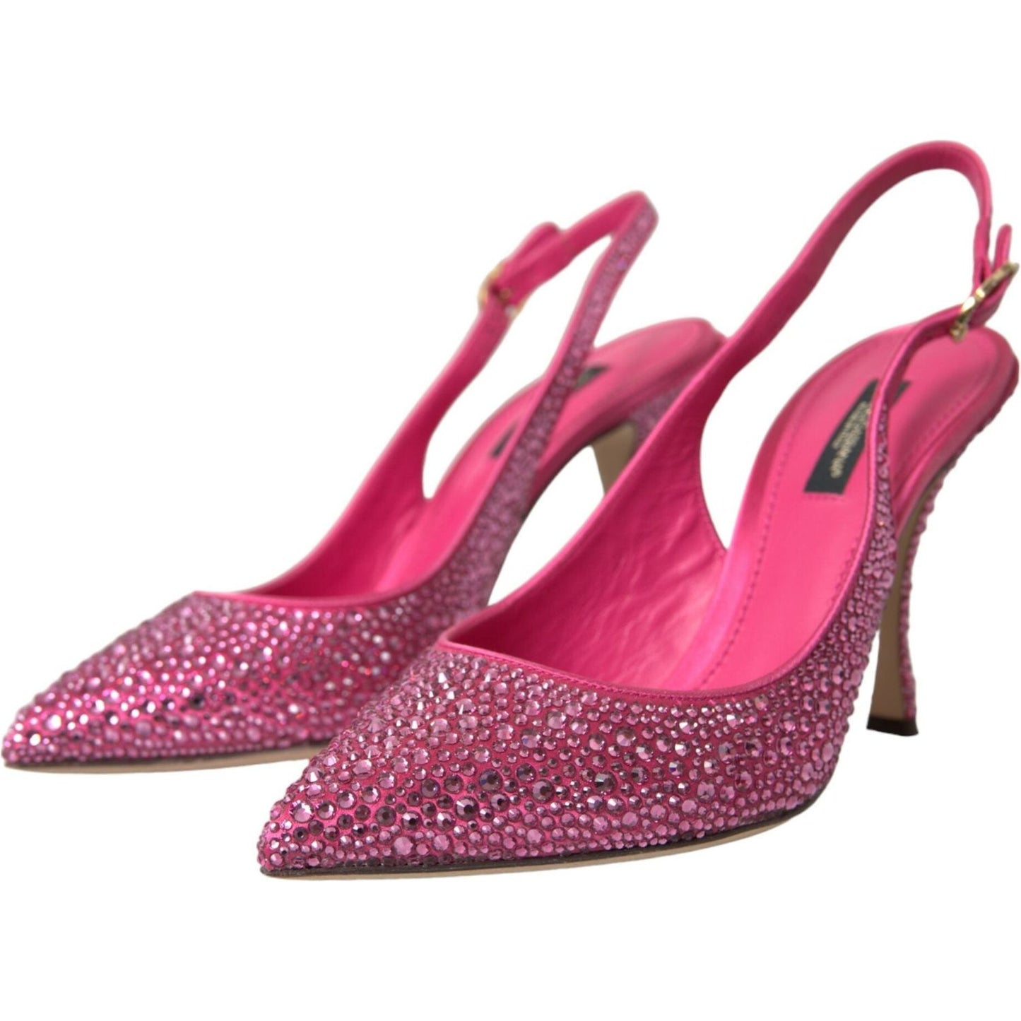 Dolce & Gabbana Pink Slingbacks Crystal Pumps Shoes Dolce & Gabbana Maroon