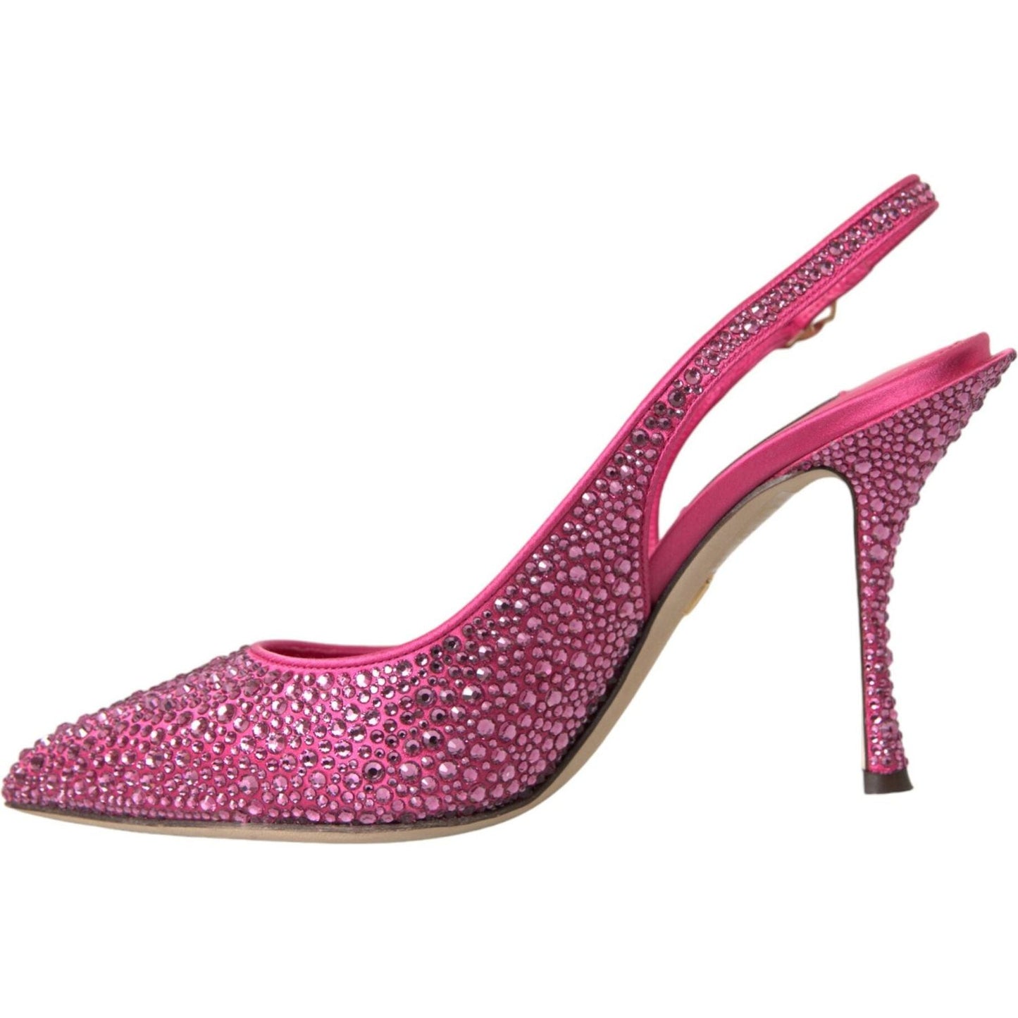 Dolce & Gabbana Pink Slingbacks Crystal Pumps Shoes Dolce & Gabbana Maroon