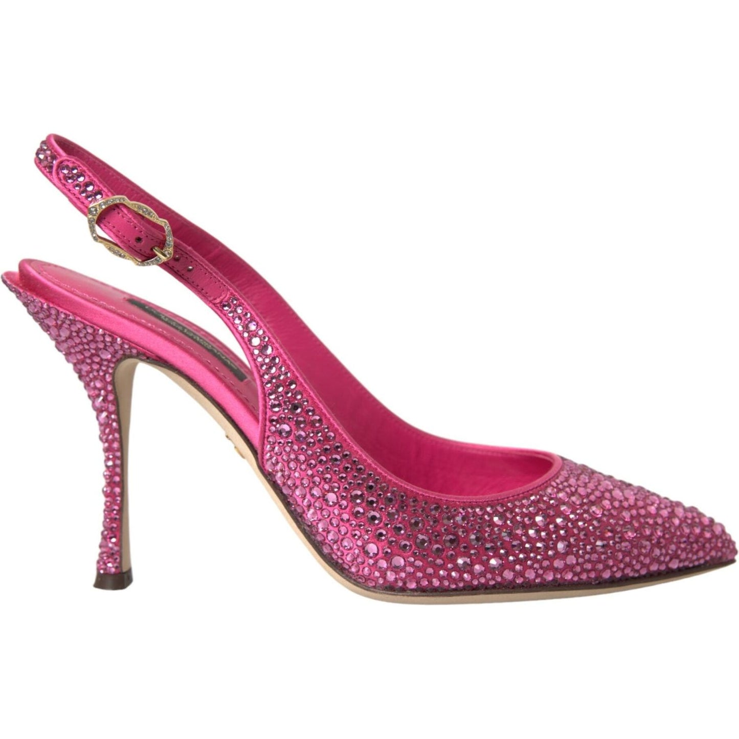 Dolce & Gabbana Pink Slingbacks Crystal Pumps Shoes Dolce & Gabbana Maroon