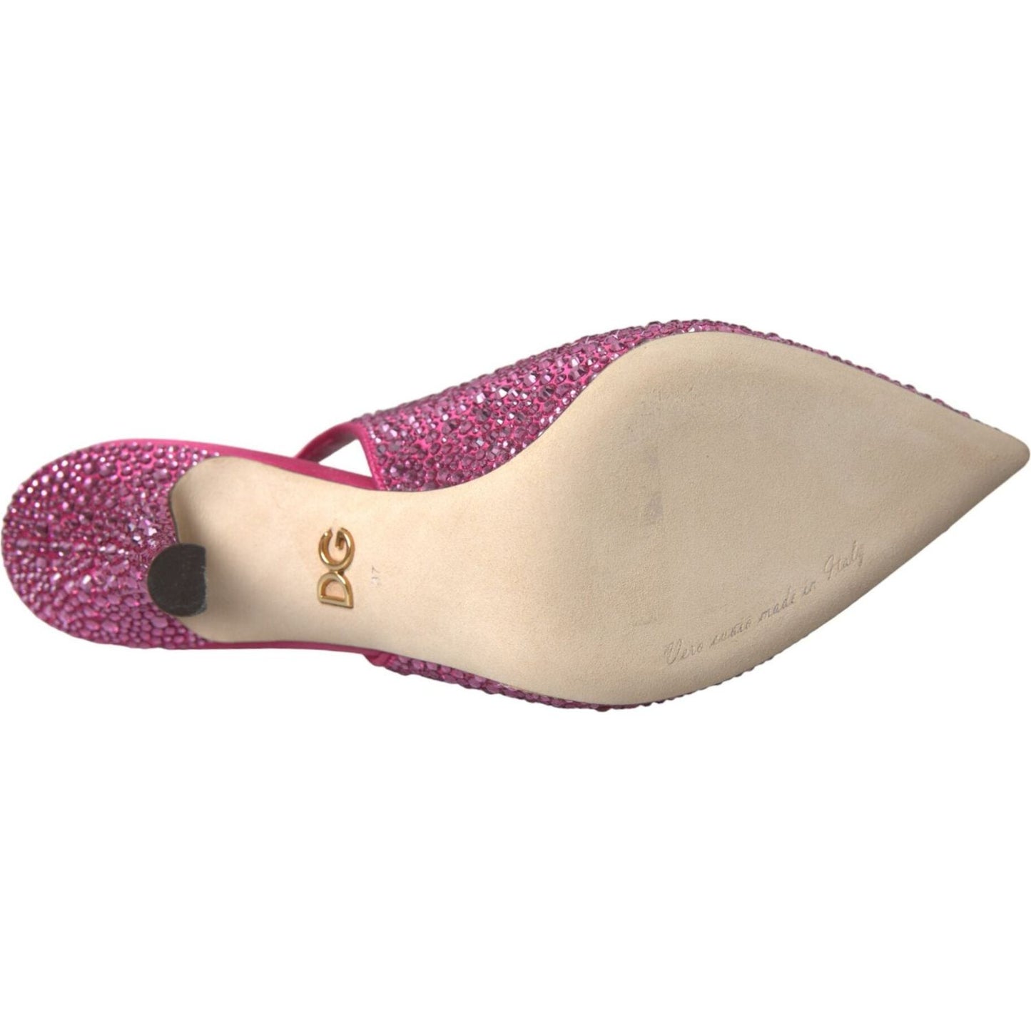 Dolce & Gabbana Pink Slingbacks Crystal Pumps Shoes Dolce & Gabbana Tan