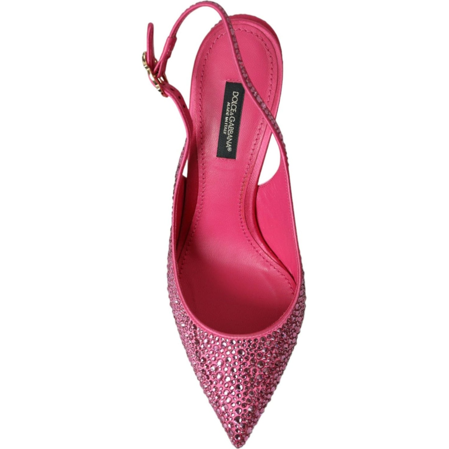Dolce & Gabbana Pink Slingbacks Crystal Pumps Shoes Dolce & Gabbana Maroon