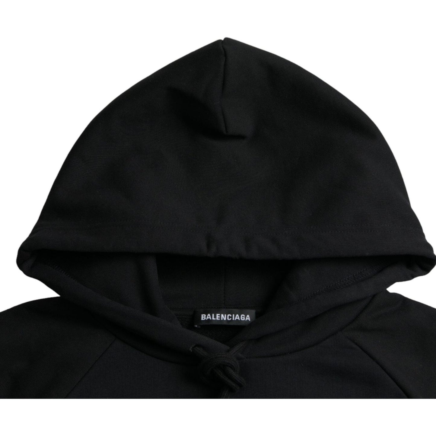 Balenciaga Black Cotton Logo Hooded Pullover Sweatshirt Sweater Balenciaga Black