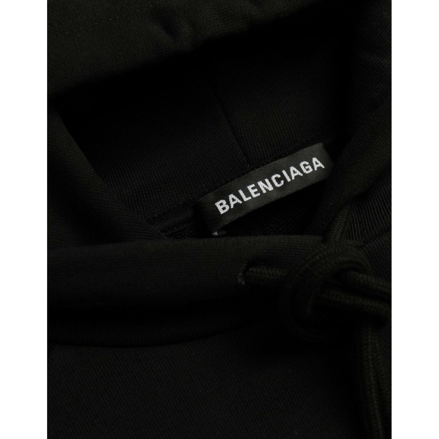 Balenciaga Black Cotton Logo Hooded Pullover Sweatshirt Sweater Balenciaga Black