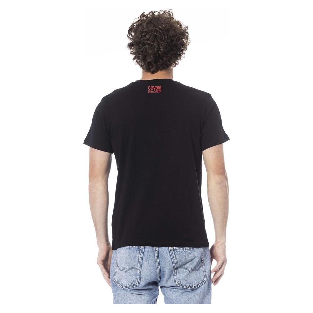 Cavalli Class Black Cotton Men T-Shirt Cavalli Class Gray