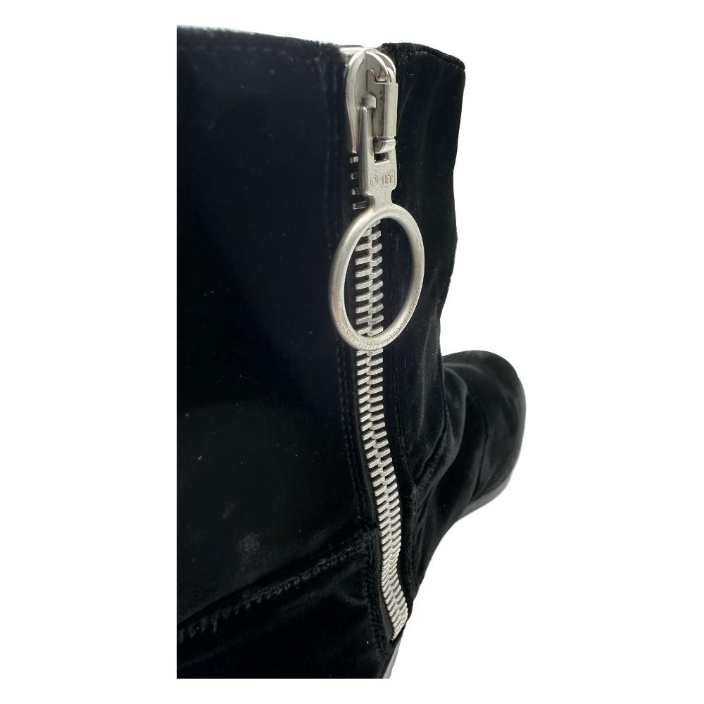 Off-White Black Calfskin Women Ankle Boot Off-White Black