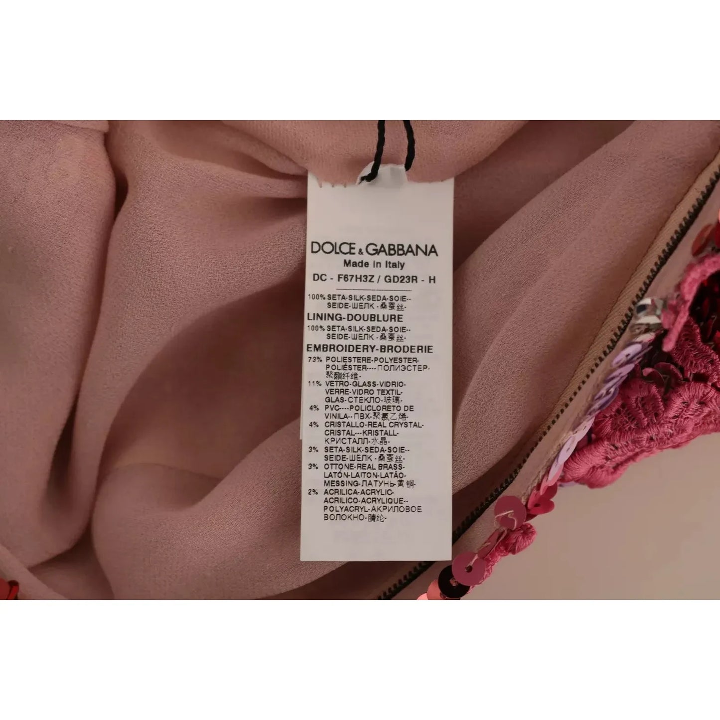 Dolce & Gabbana Pink Floral Sequined Crystal Gown Dress Dolce & Gabbana Dim Gray