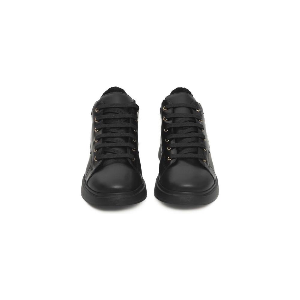 Cerruti 1881 Black Leather Women Platform Sneaker Cerruti 1881 Dark Slate Gray