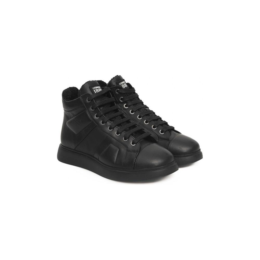 Cerruti 1881 Black Leather Women Sneaker Cerruti 1881 Dark Slate Gray