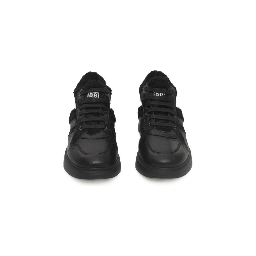 Cerruti 1881 Black Cowhide Women Sneaker Cerruti 1881 Dark Slate Gray